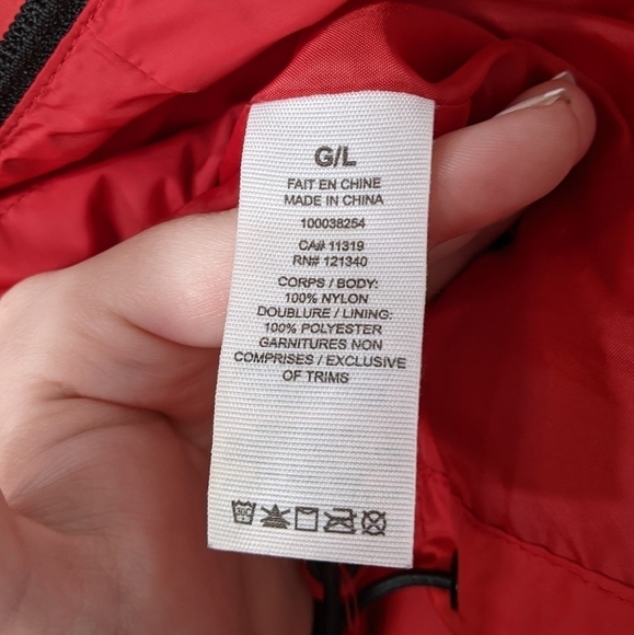 Garage Cropped Red Retro Long Sleeve Zip-Up Hooded Windbreaker‎ Size Large - Picture 8 of 8